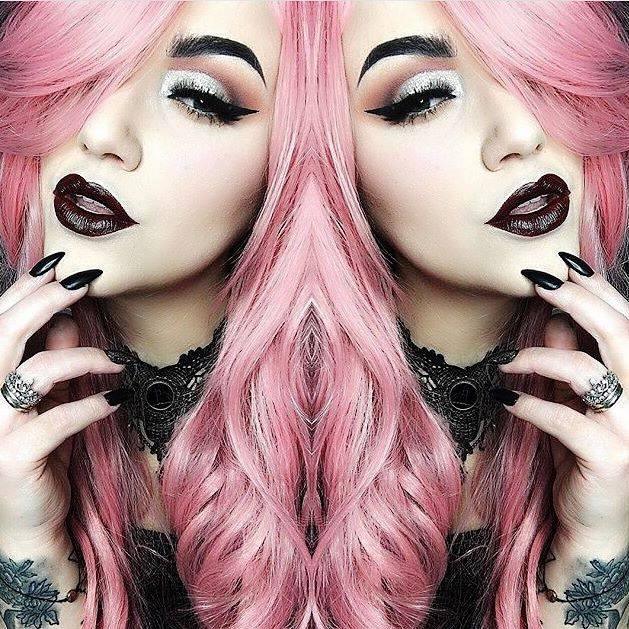 dark Bold beautiful vampy lipstick on women