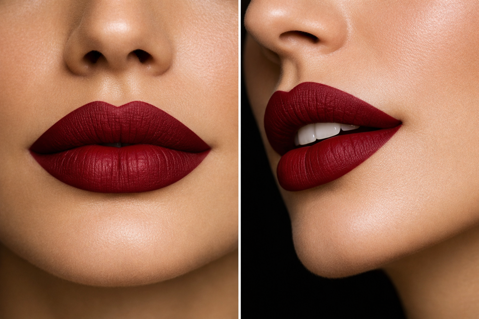 liquid lipstick matte red color lips