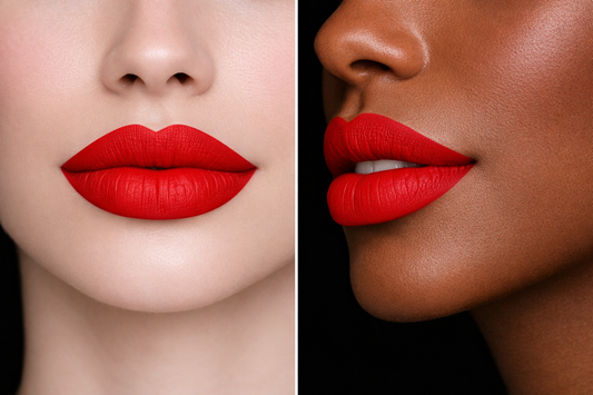 bright red lipstick