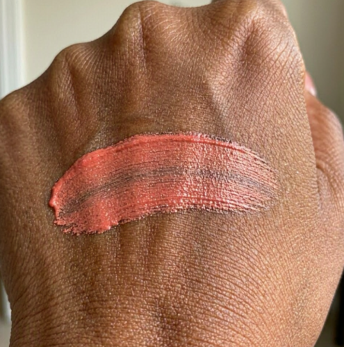 Lipstick swatch on a person's hand